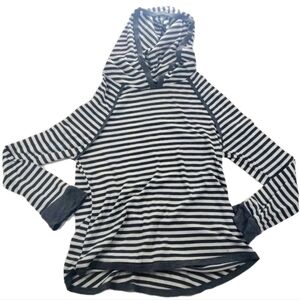 Vintage Womens Hoodie Long Sleeves Ribbed Striped Soft Large Bella Swan Twilight